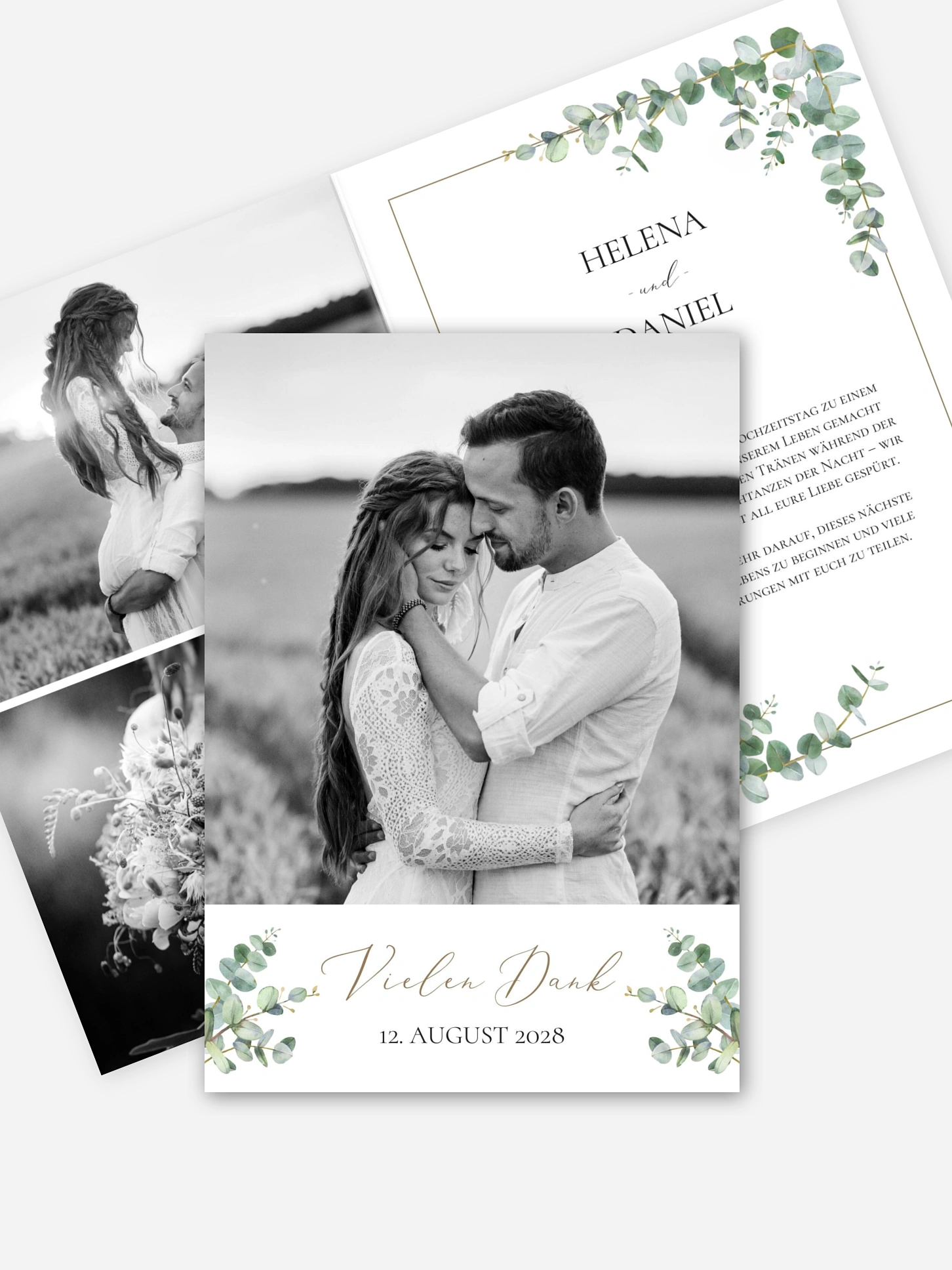 Dankeskarte Hochzeit Natural Greenery