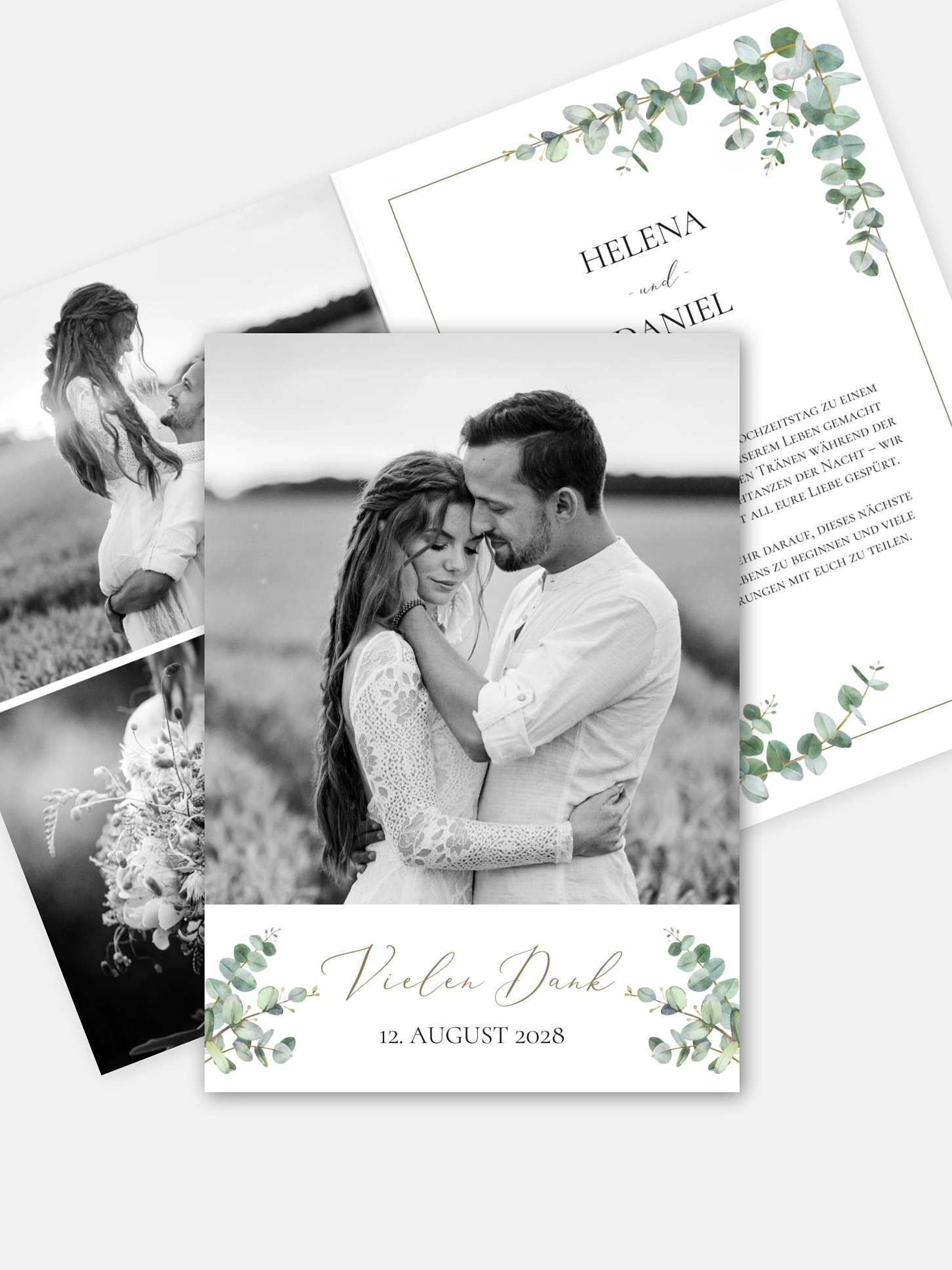 Dankeskarte Hochzeit Natural Greenery