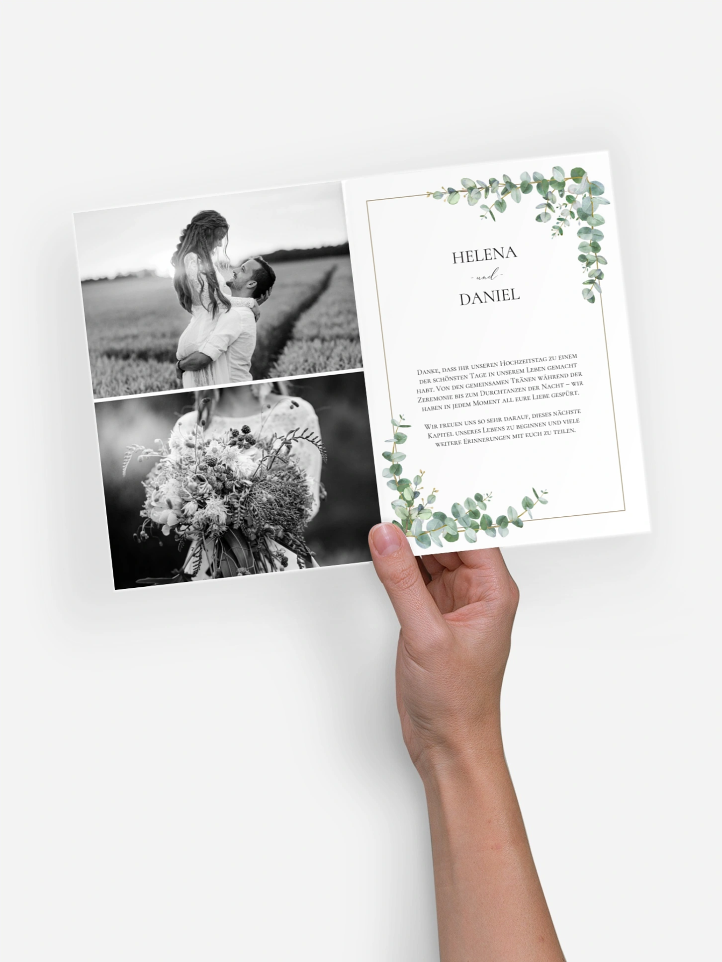 Dankeskarte Hochzeit Natural Greenery