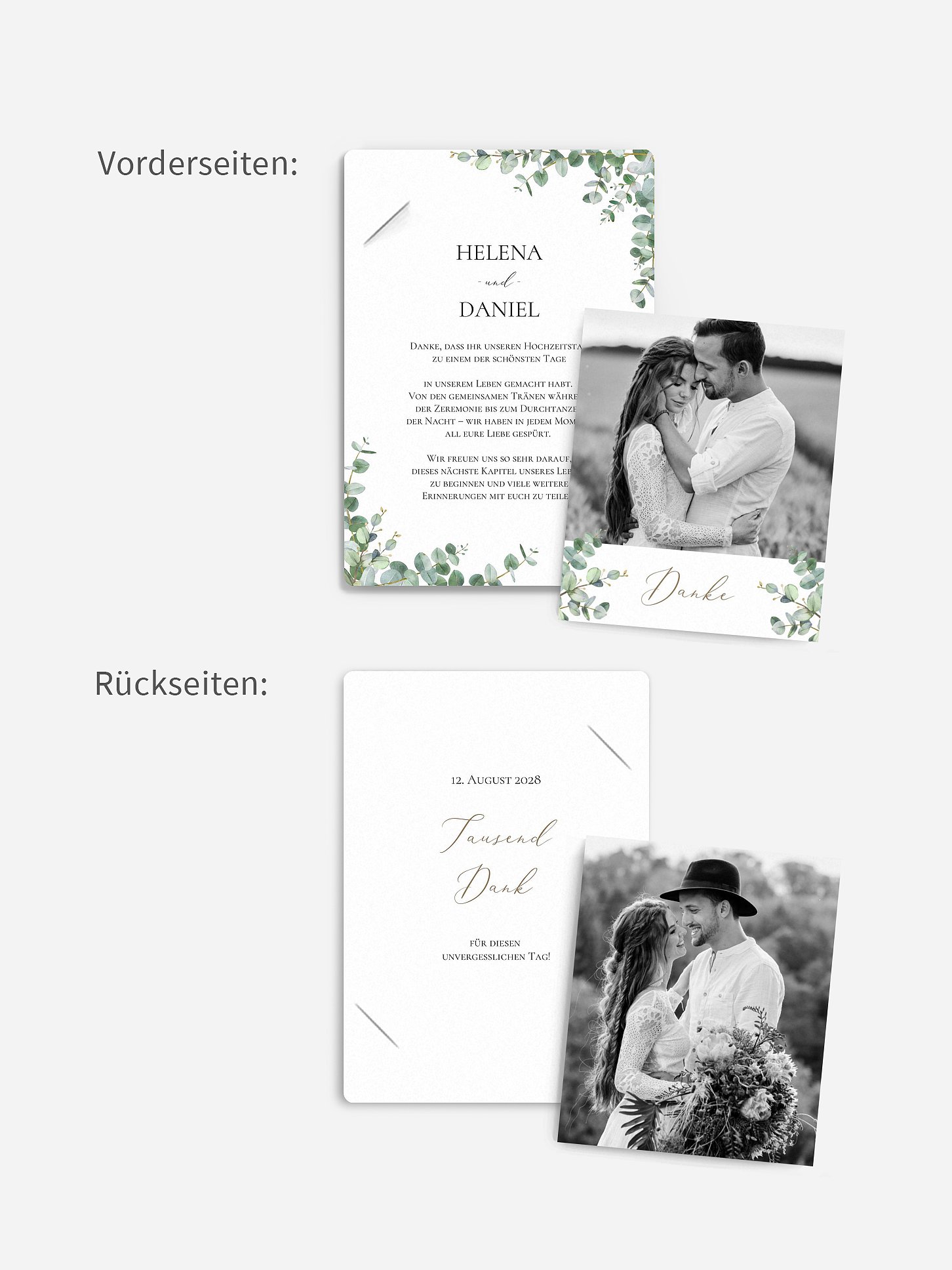 Dankeskarte Hochzeit Natural Greenery