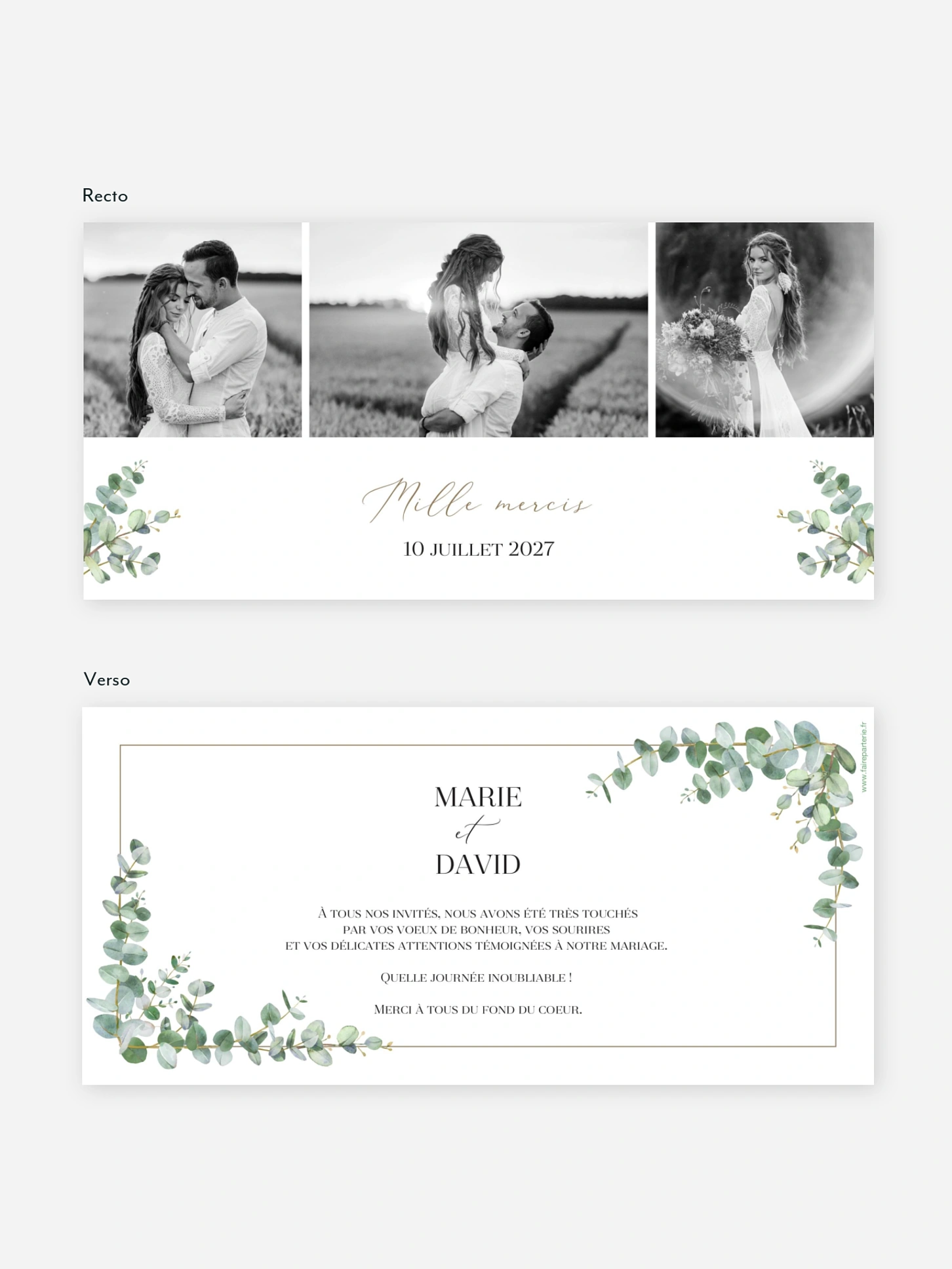 Carte de remerciements Natural Greenery