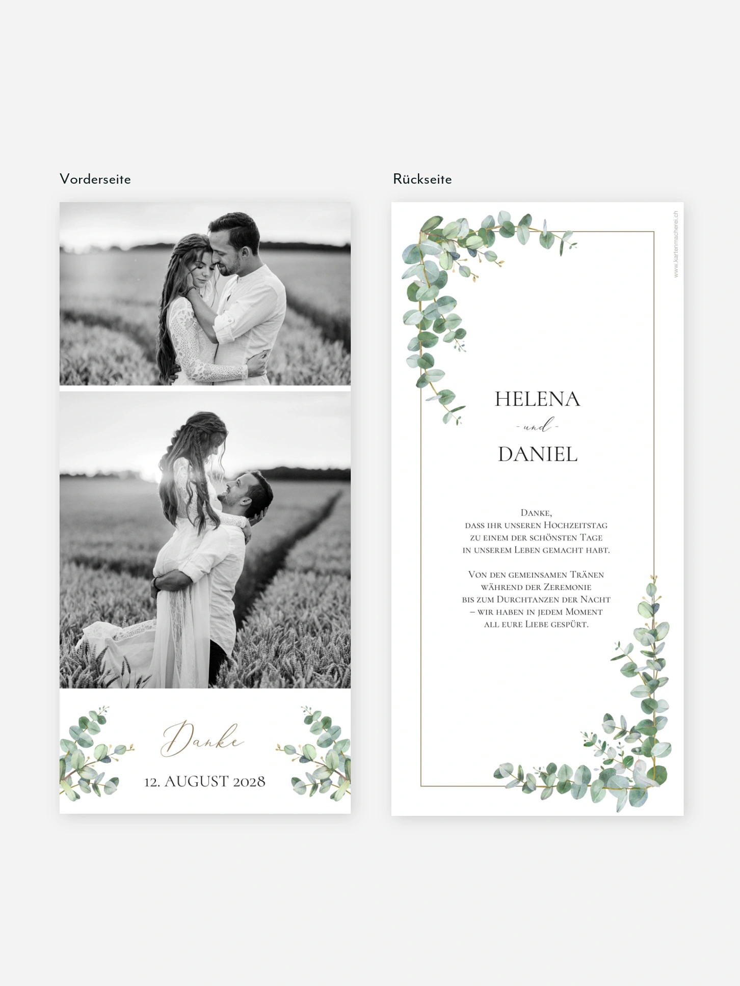 Dankeskarte Hochzeit Natural Greenery