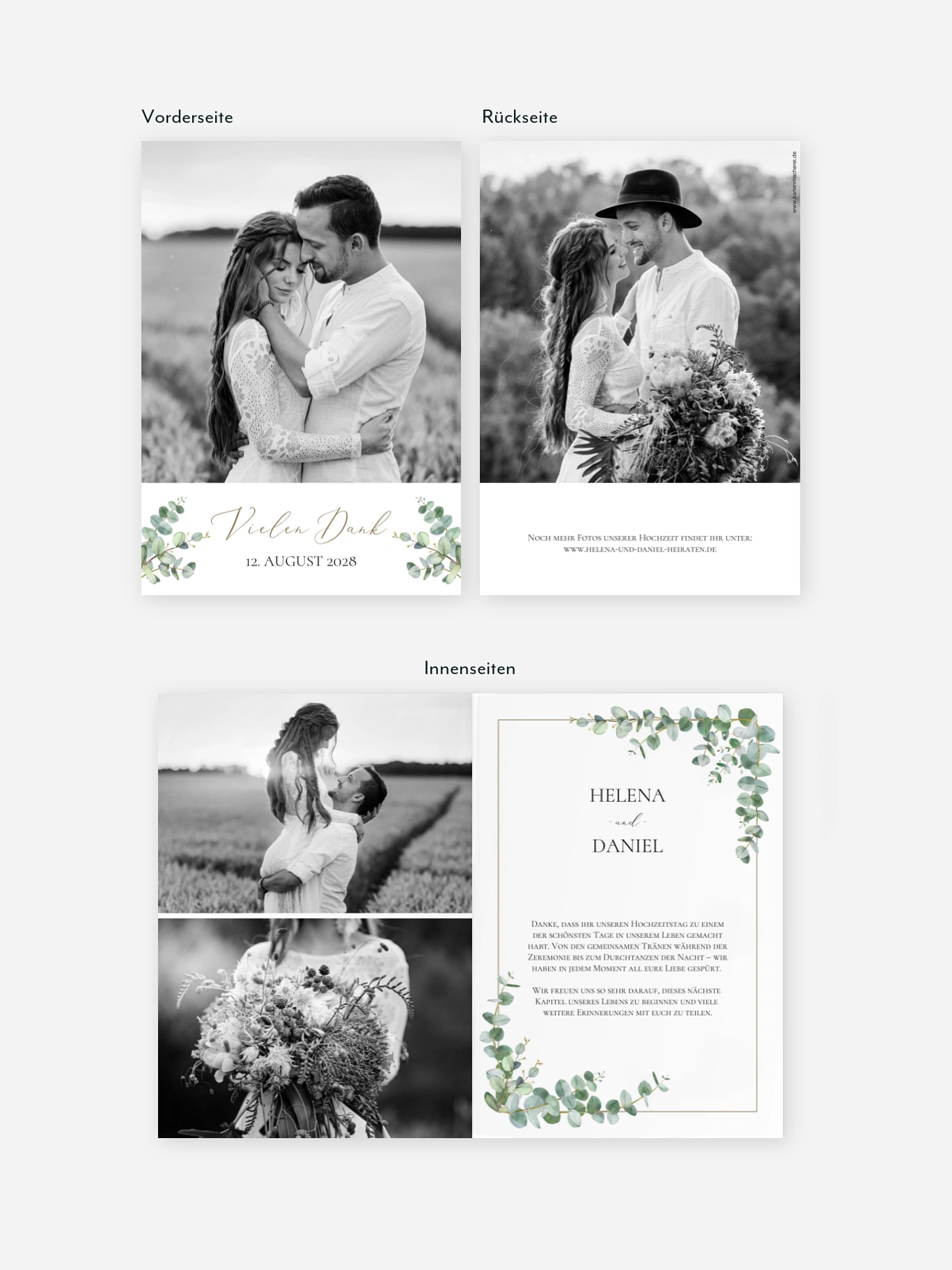 Dankeskarte Hochzeit Natural Greenery