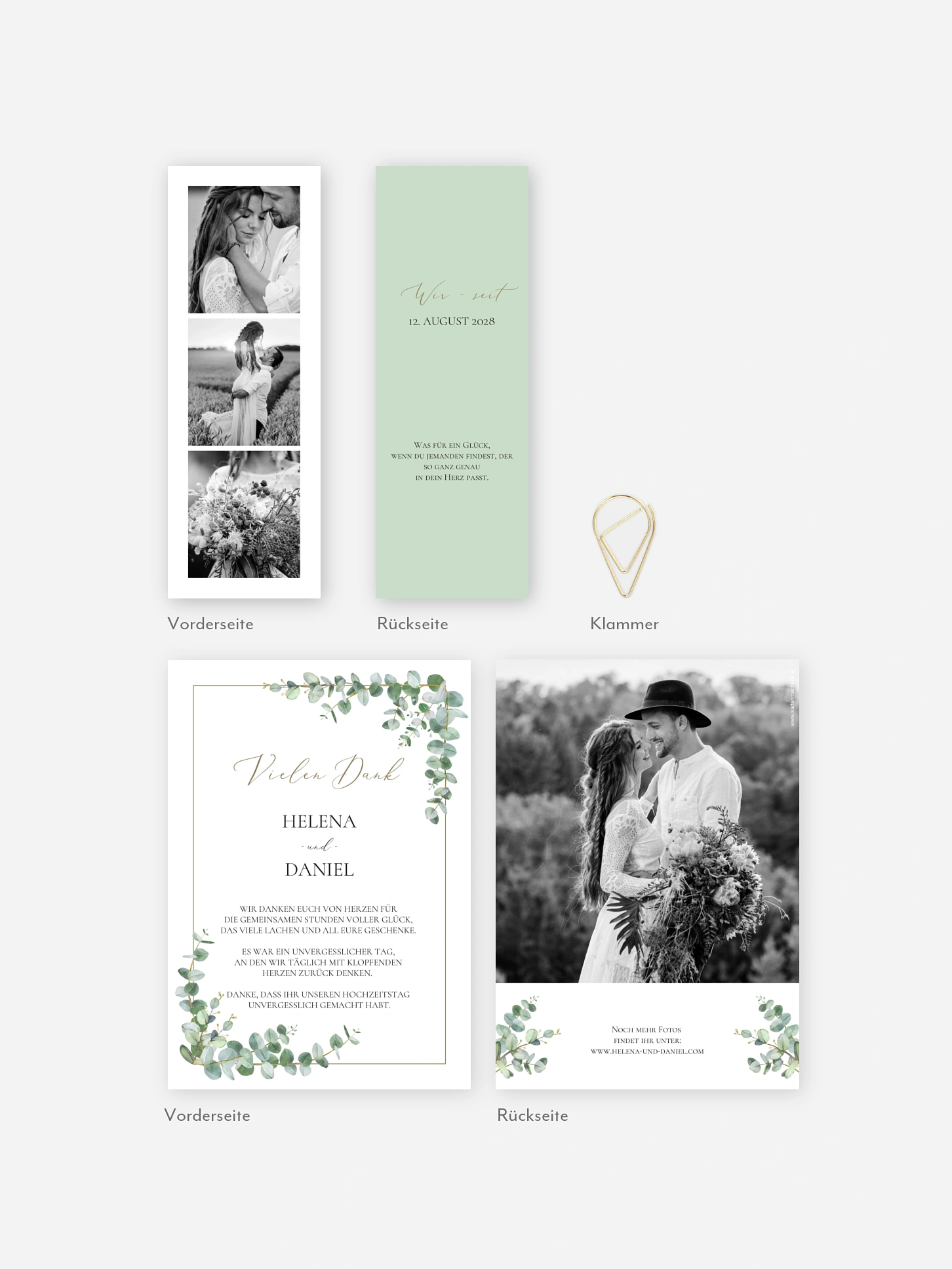 Dankeskarte Hochzeit Natural Greenery