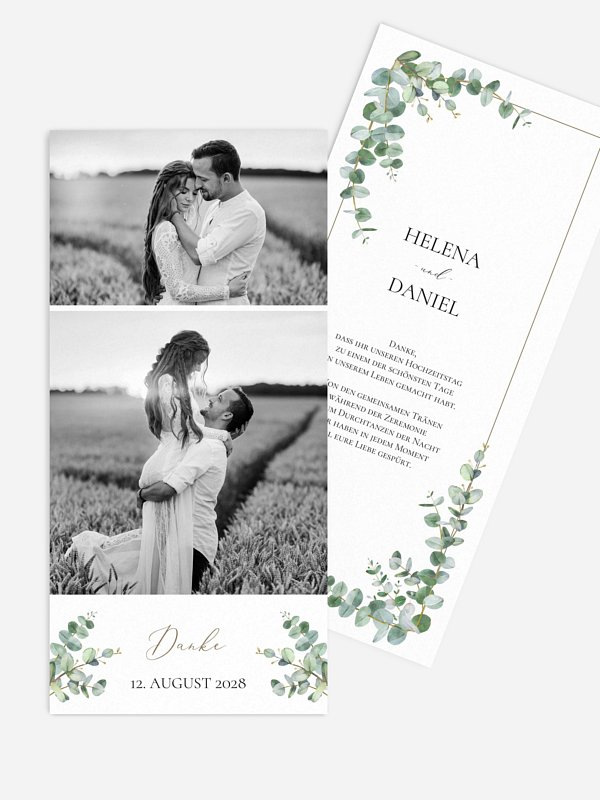 Dankeskarte Hochzeit Natural Greenery