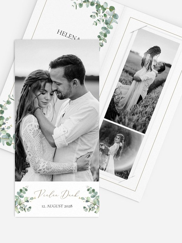 Dankeskarte Hochzeit Natural Greenery