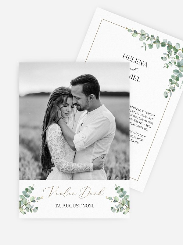 Dankeskarte Hochzeit Natural Greenery