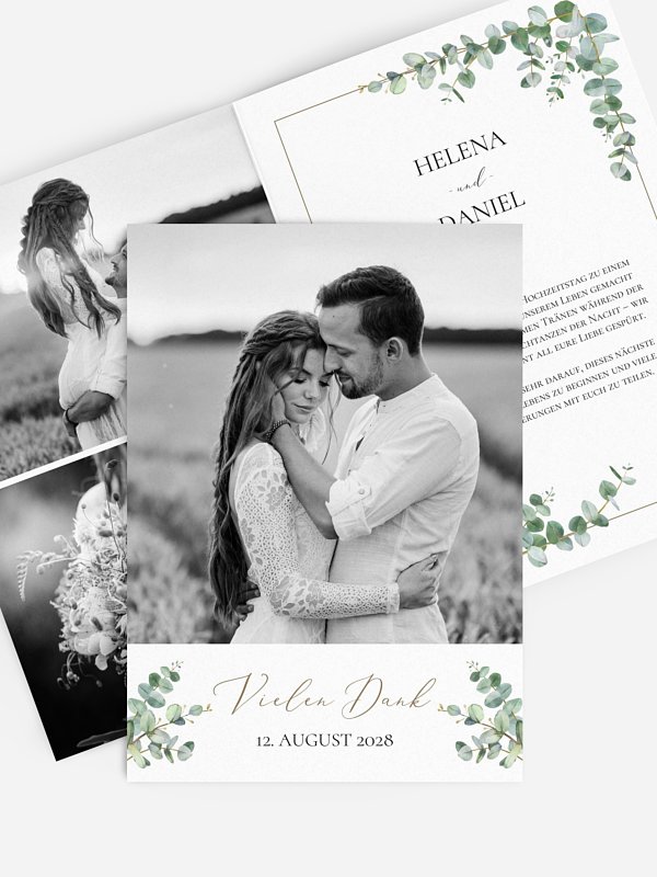 Dankeskarte Hochzeit Natural Greenery