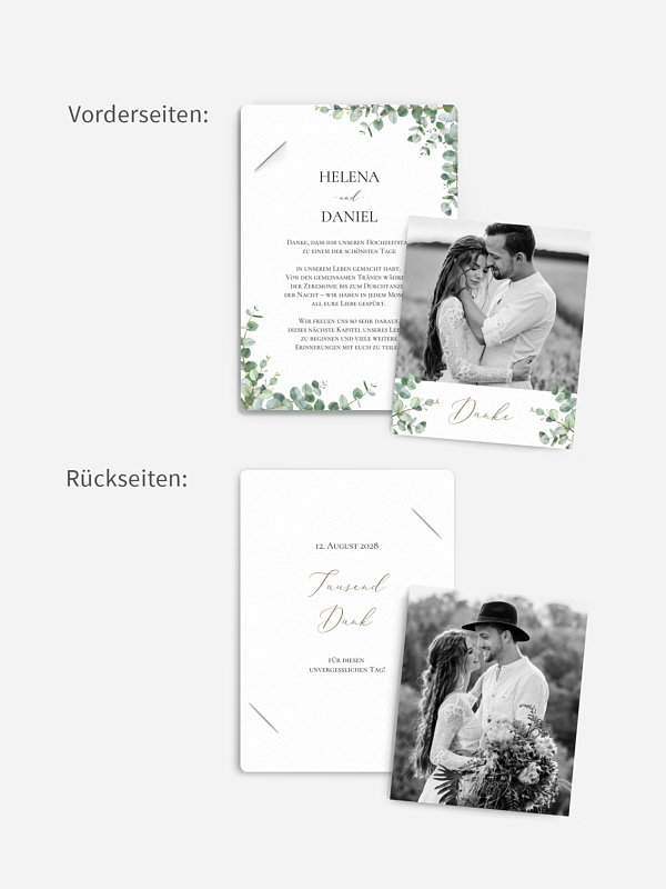 Dankeskarte Hochzeit Natural Greenery