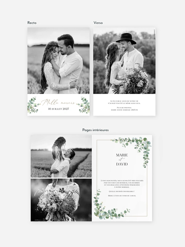 Carte de remerciements Natural Greenery