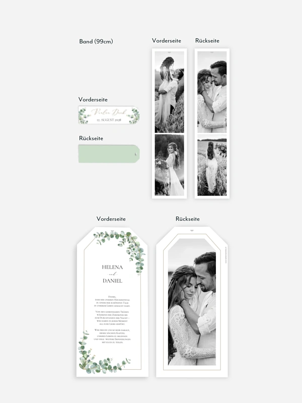 Dankeskarte Hochzeit Natural Greenery