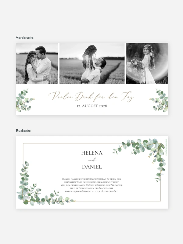Dankeskarte Hochzeit Natural Greenery