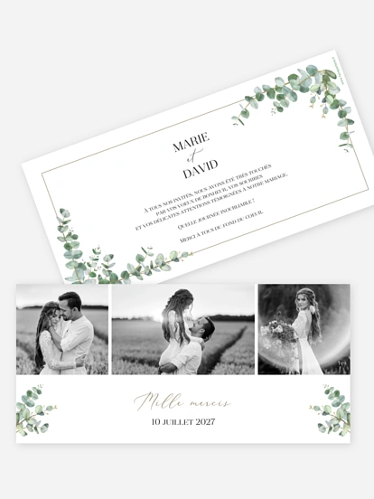 Carte de remerciements Natural Greenery