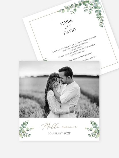 Carte de remerciements Natural Greenery