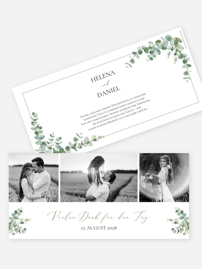 Dankeskarte Hochzeit Natural Greenery