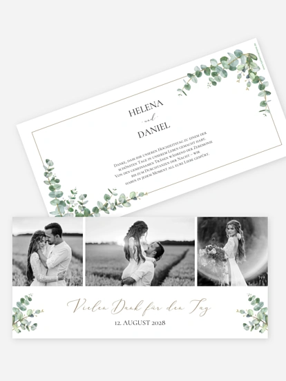 Dankeskarte Hochzeit Natural Greenery