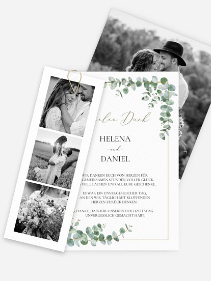 Dankeskarte Hochzeit Natural Greenery