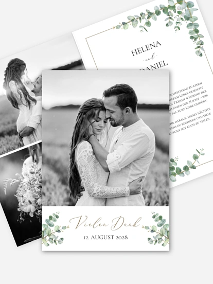Dankeskarte Hochzeit Natural Greenery