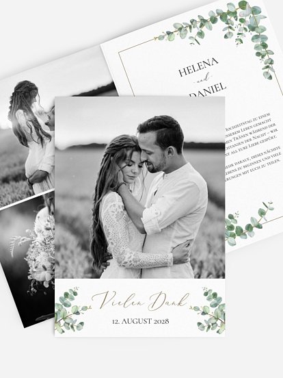 Dankeskarte Hochzeit Natural Greenery