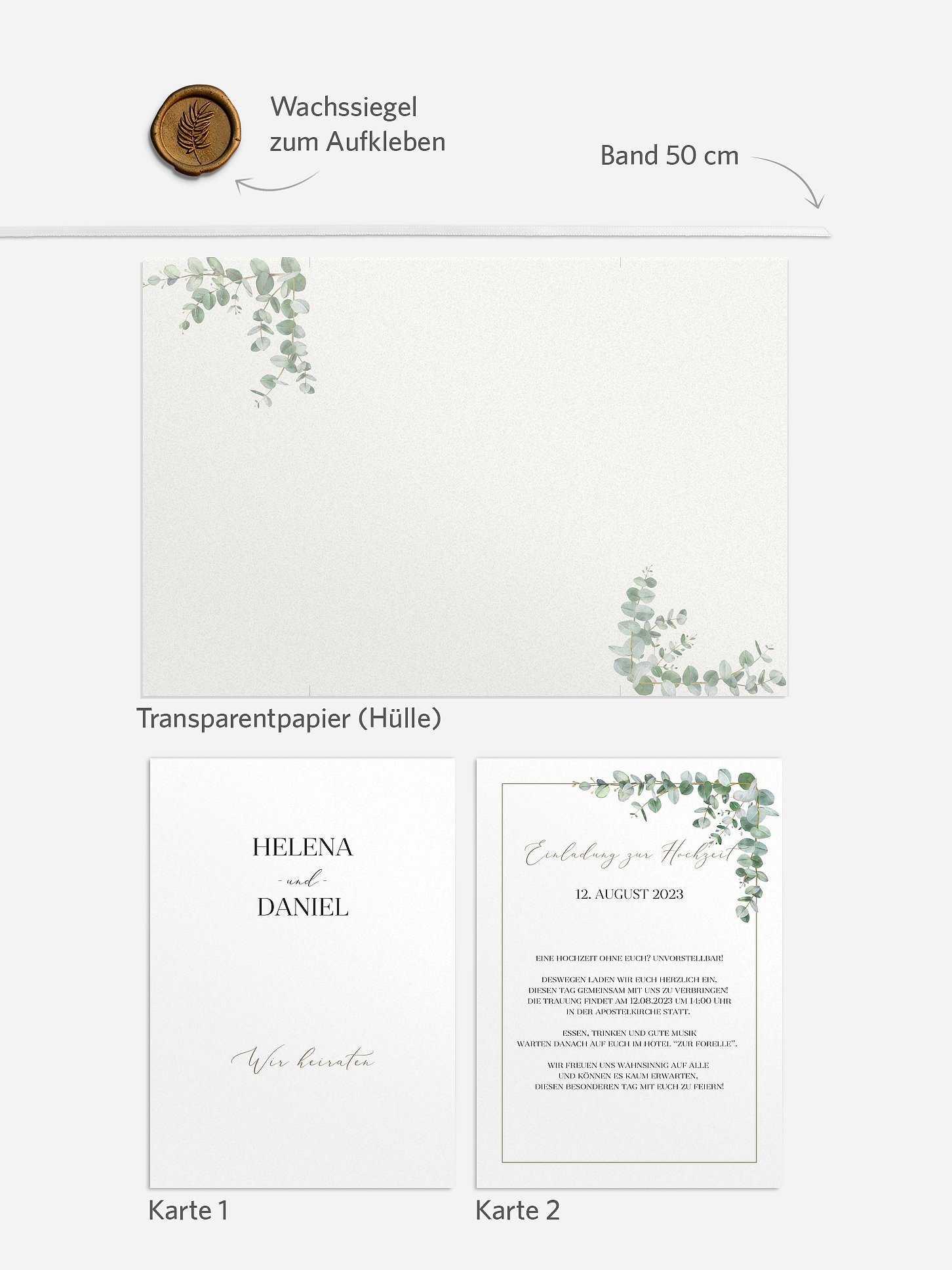 Hochzeitseinladung Natural Greenery