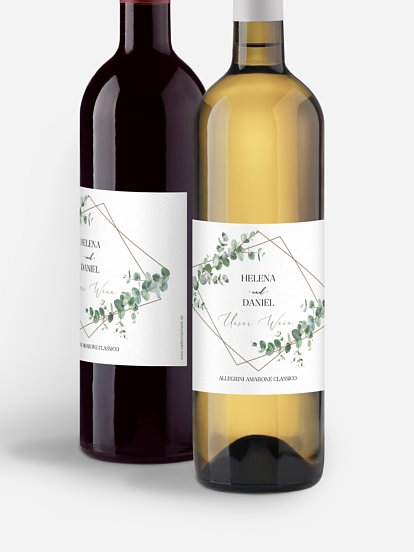 Flaschenetikett Hochzeit Natural Greenery