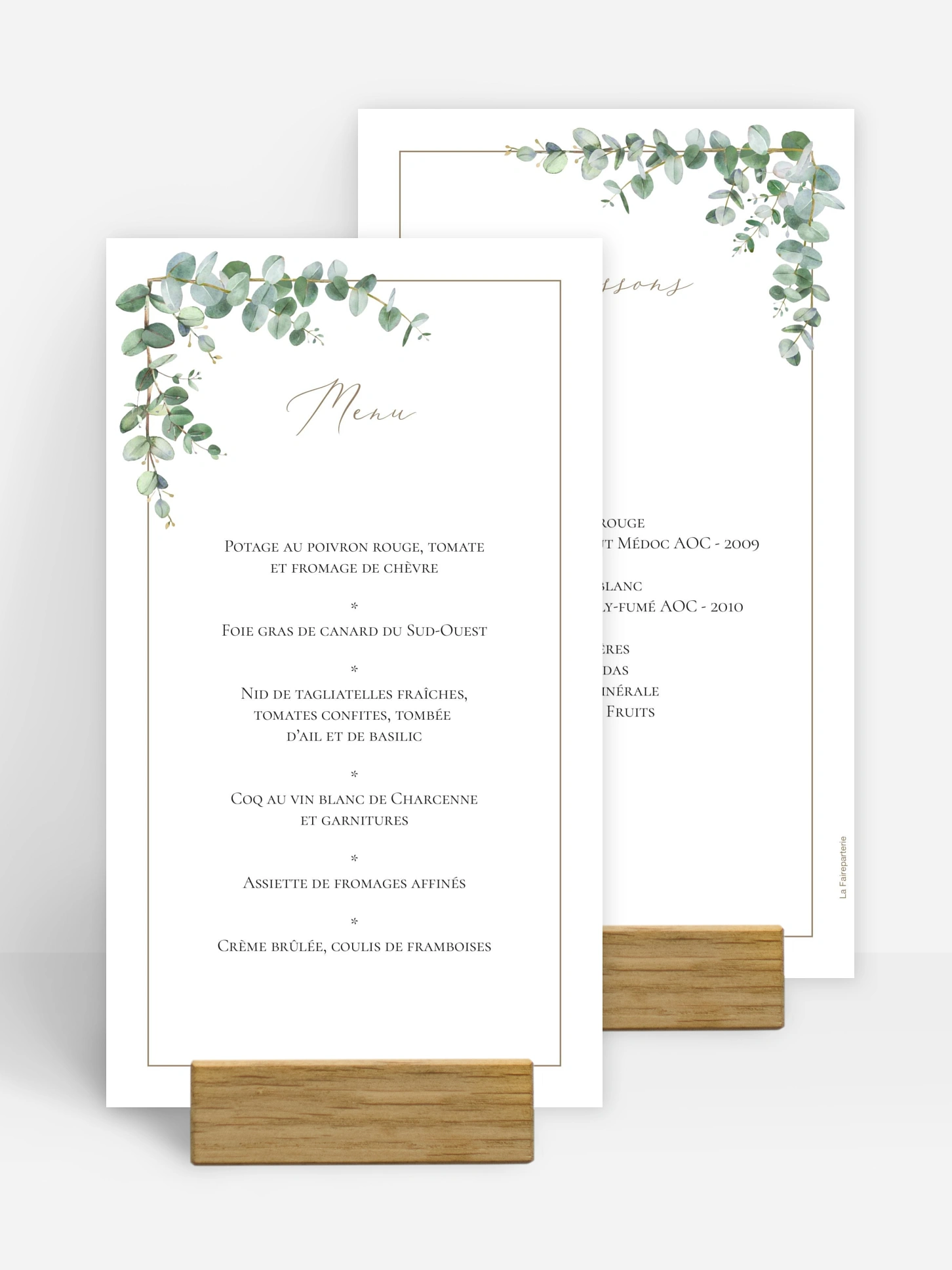 Menu mariage Natural Greenery