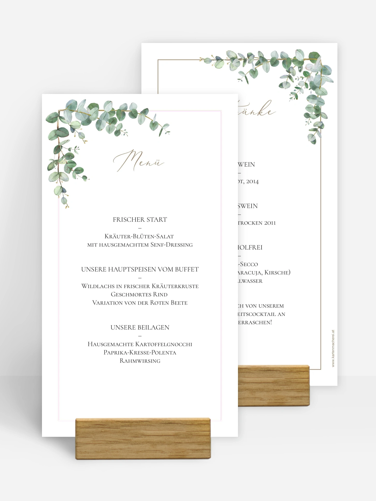 Menükarte Hochzeit Natural Greenery