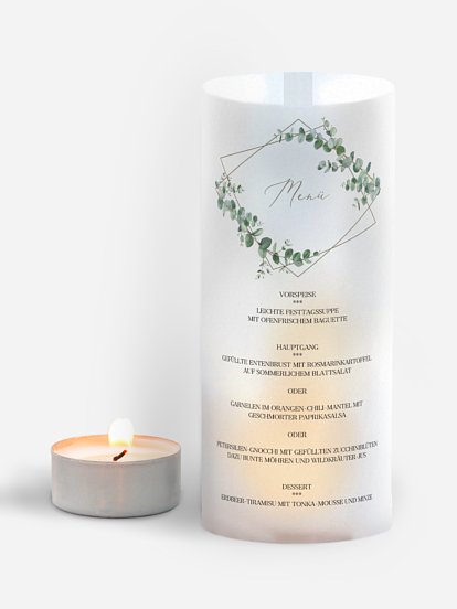 Menükarte Hochzeit Natural Greenery