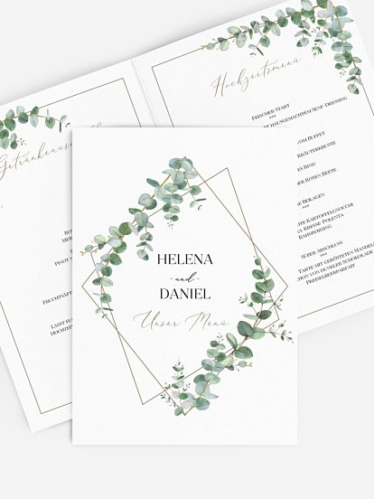 Menükarte Hochzeit Natural Greenery