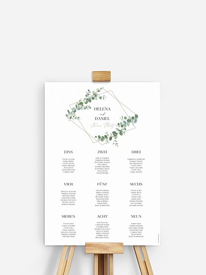 Sitzplan Plakat Natural Greenery