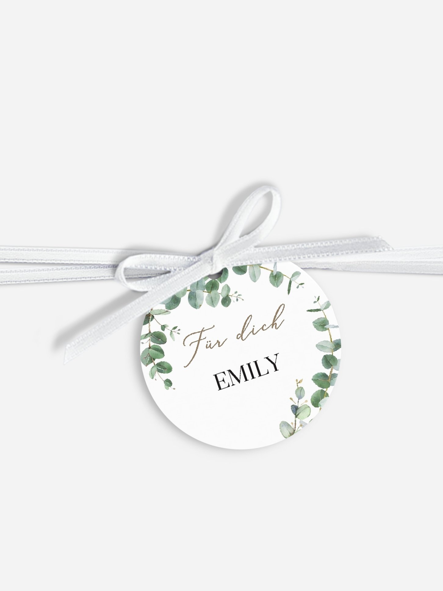 Anhänger mit Band zur Hochzeit personalisiert Natural Greenery