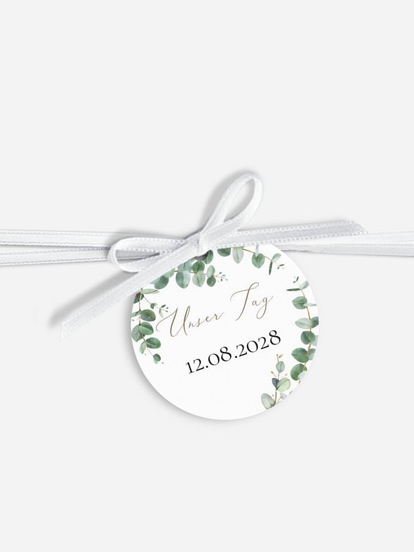 Anhänger mit Band zur Hochzeit Natural Greenery
