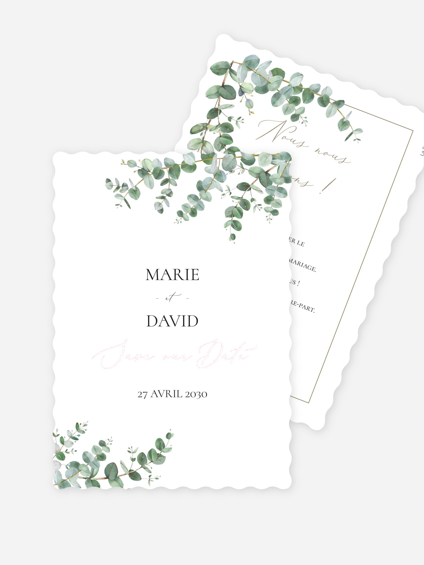 Save the date Natural Greenery