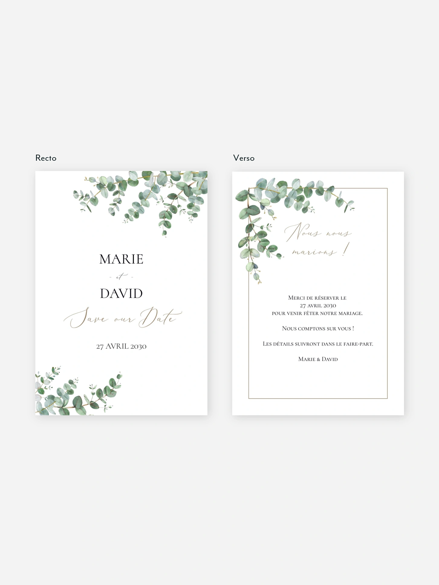 Save the date Natural Greenery