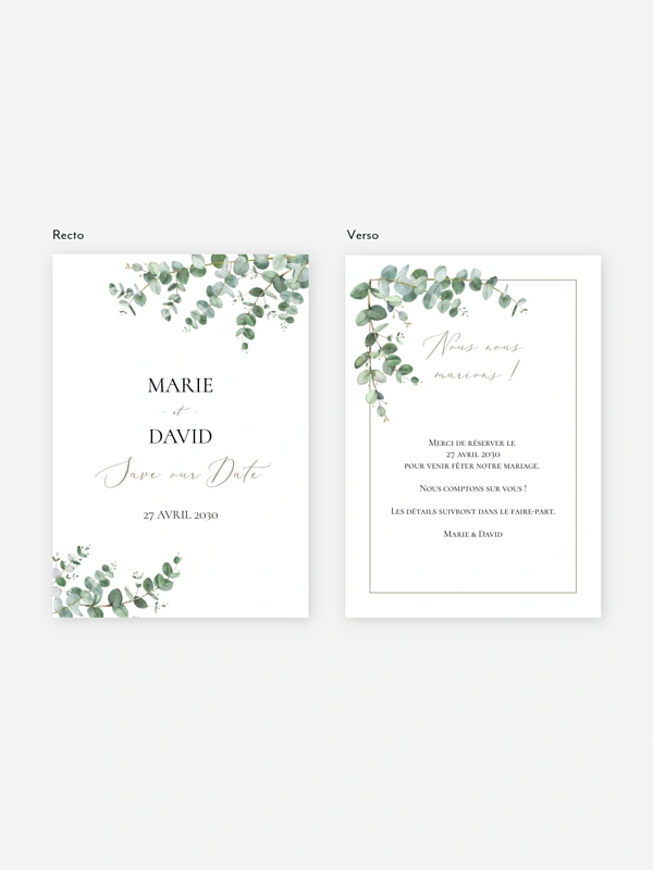 Save the date Natural Greenery
