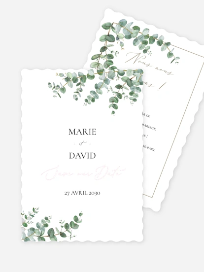 Save the date Natural Greenery