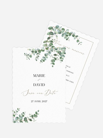 Save the date Natural Greenery