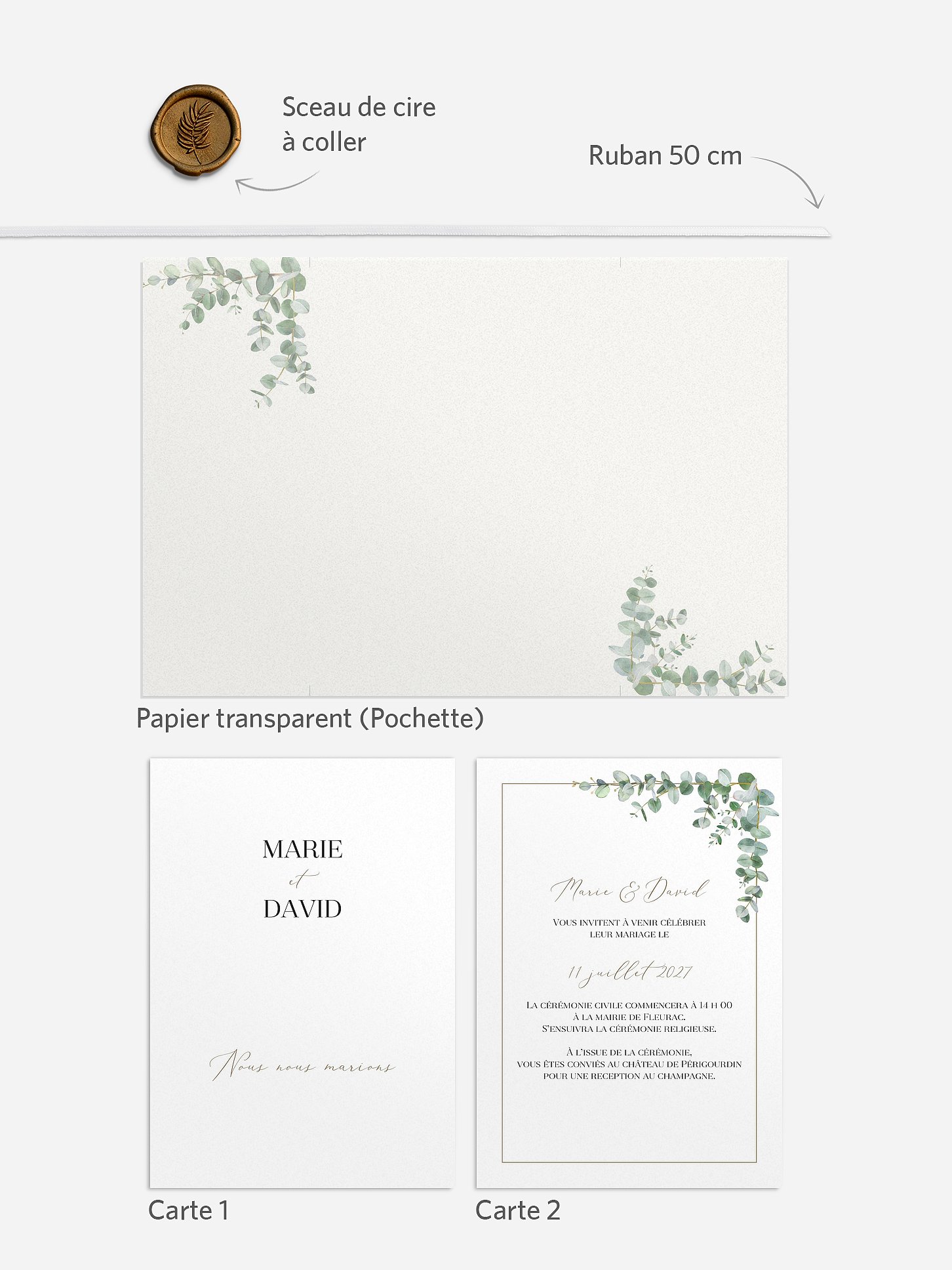 Faire-part de mariage Natural Greenery