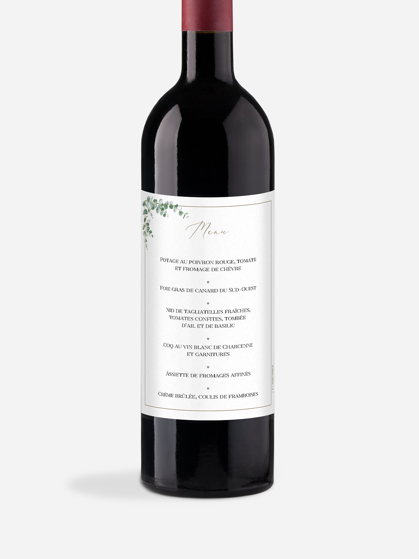 Etiquette bouteille Natural Greenery