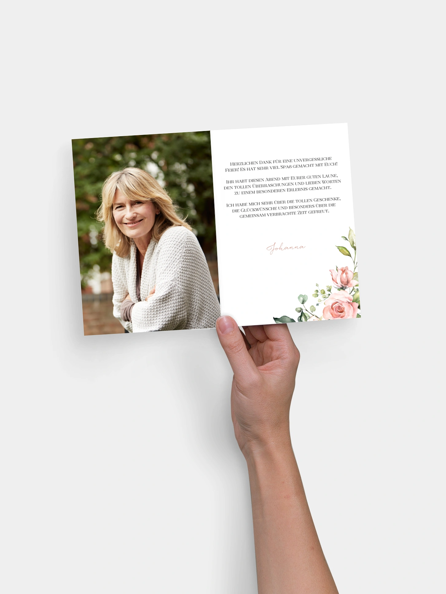 Dankeskarte Geburtstag Soft Florals
