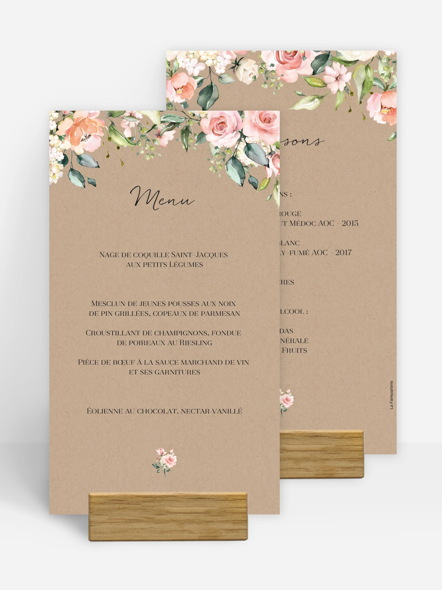 menu anniversaire Soft Florals
