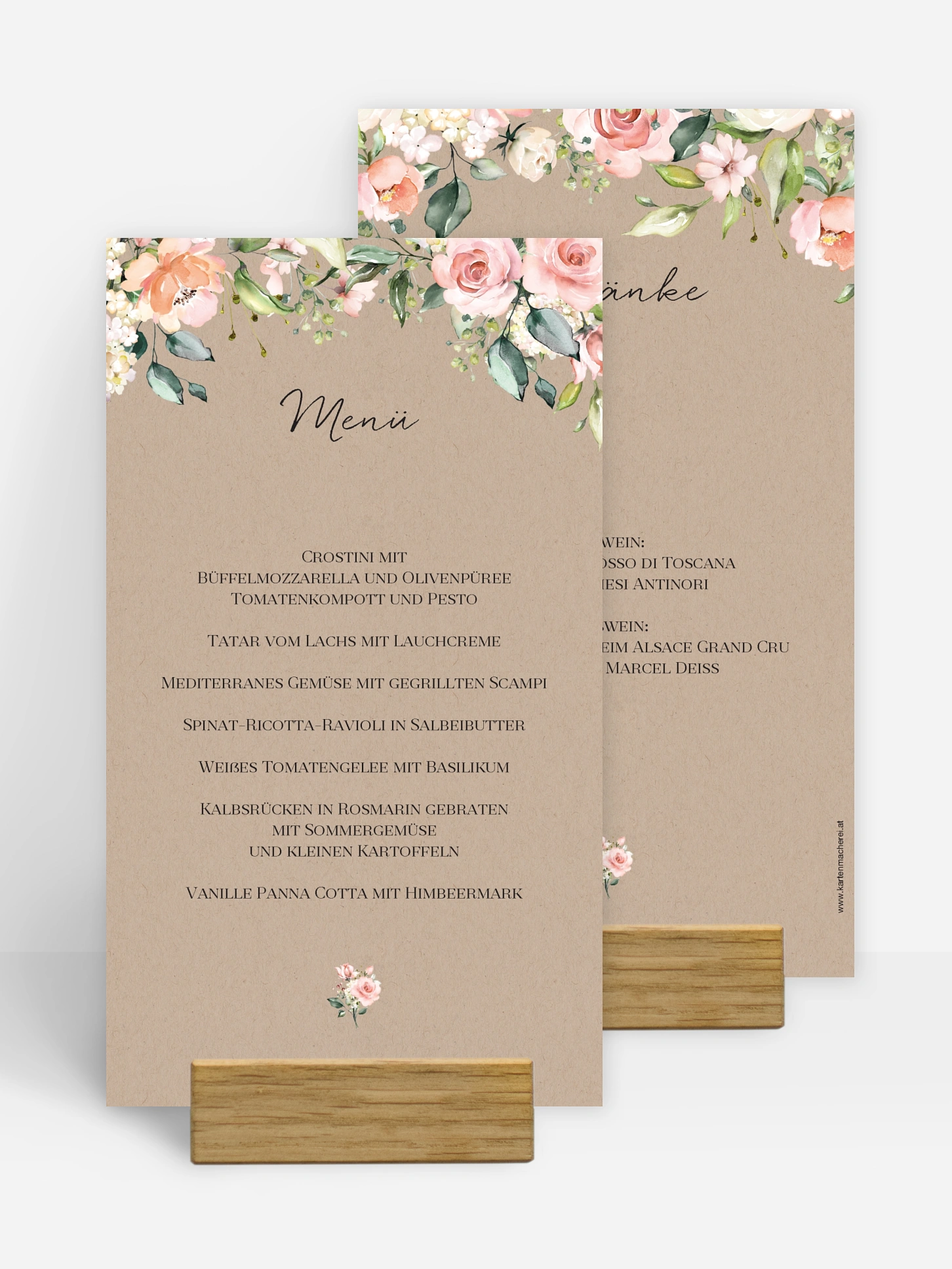 Menükarte Geburtstag Soft Florals