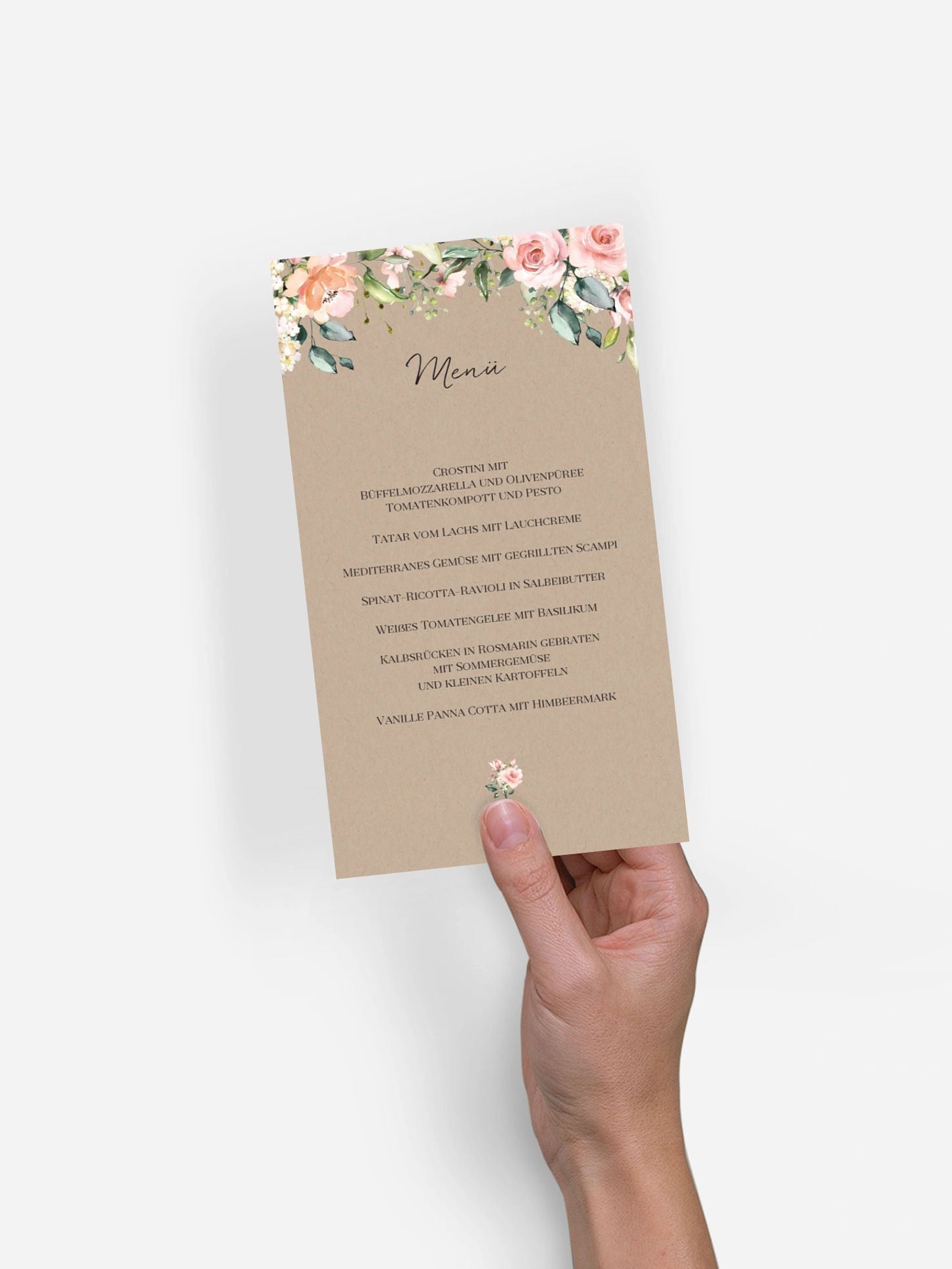 Menükarte Geburtstag Soft Florals