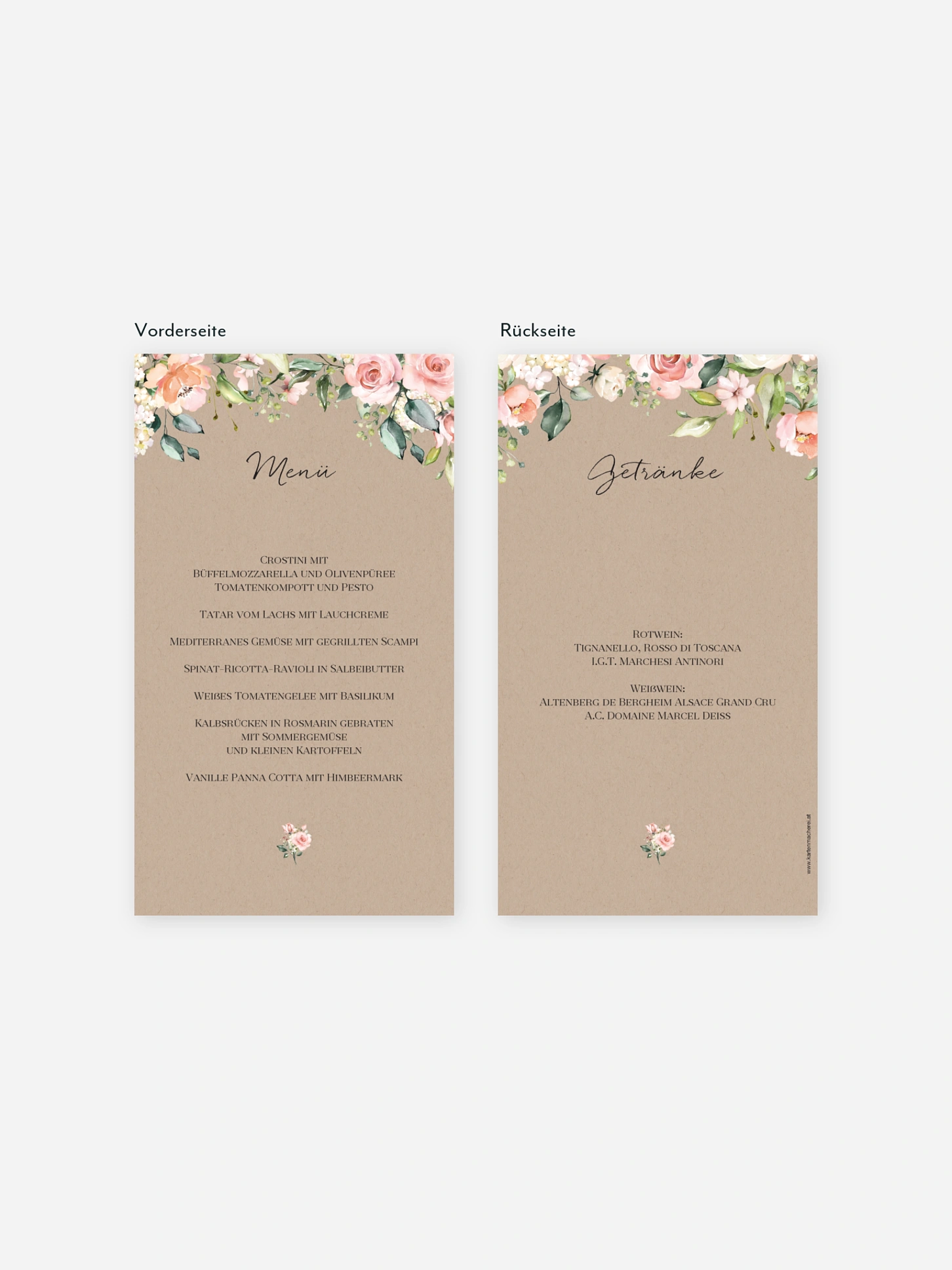 Menükarte Geburtstag Soft Florals