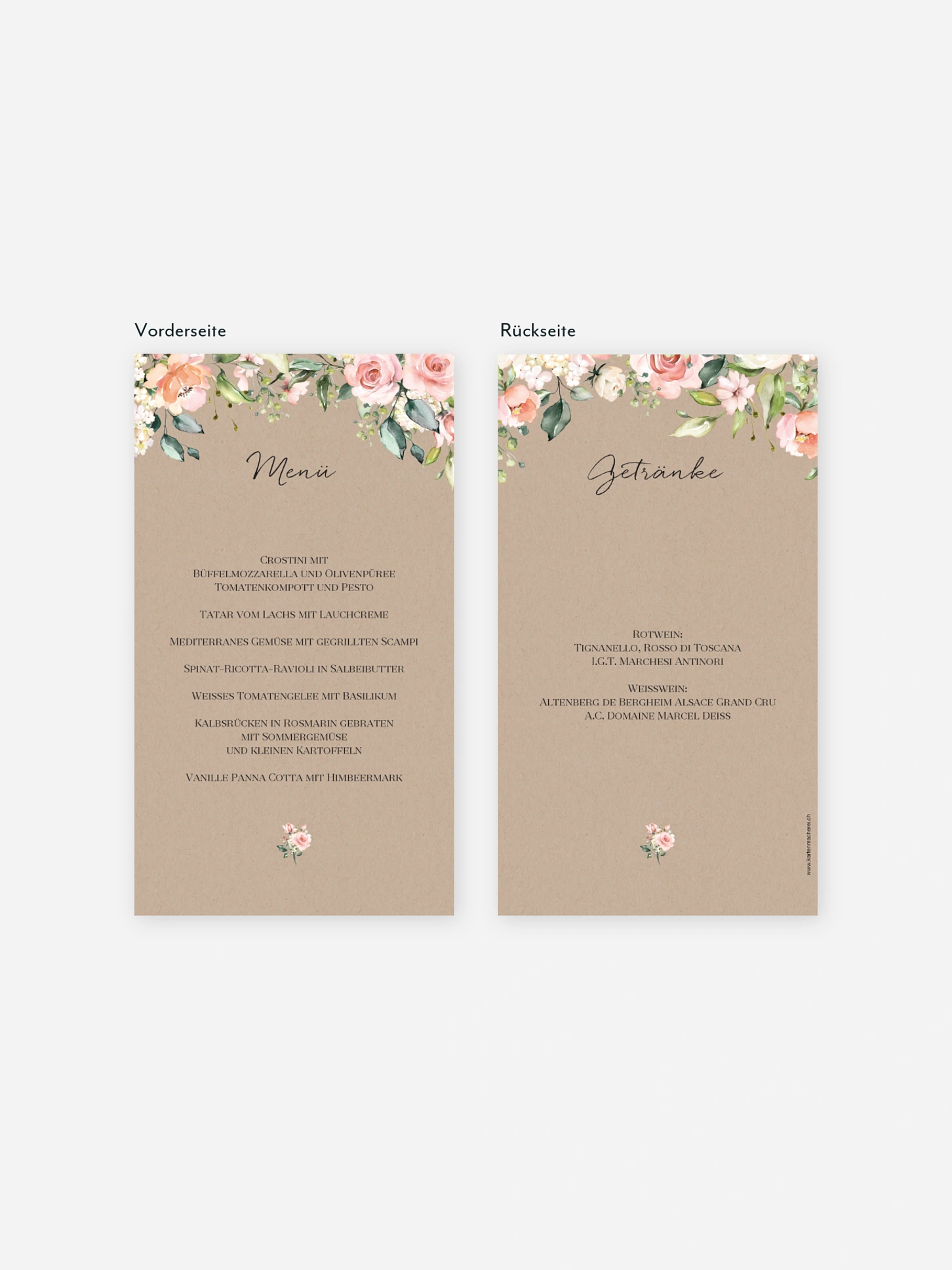 Menükarte Geburtstag Soft Florals