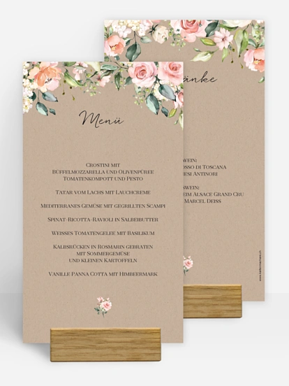 Menükarte Geburtstag Soft Florals