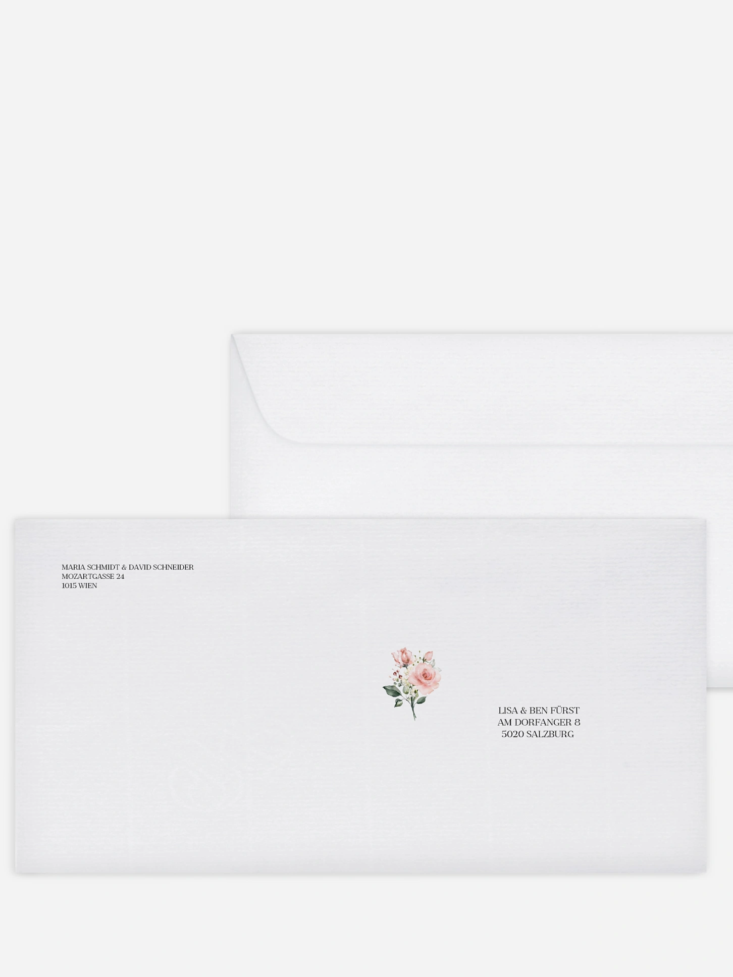 Bedruckter Briefumschlag Hochzeit Soft Florals