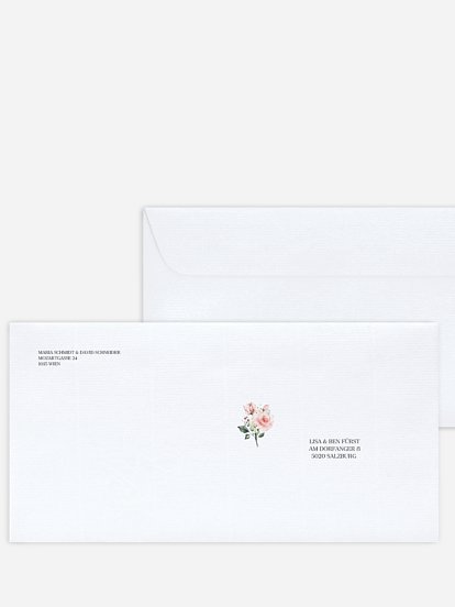 Bedruckter Briefumschlag Hochzeit Soft Florals