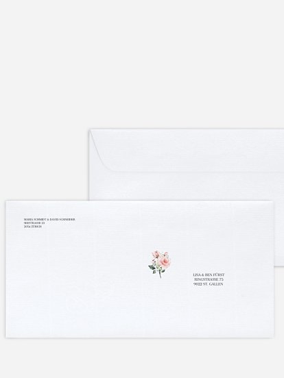 Bedruckter Briefumschlag Hochzeit Soft Florals