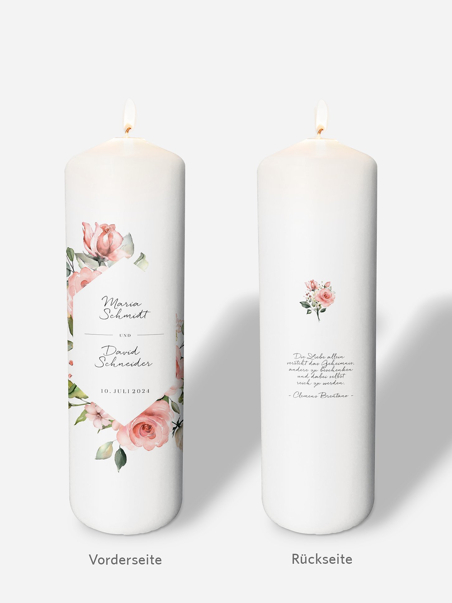 Hochzeitskerze Soft Florals